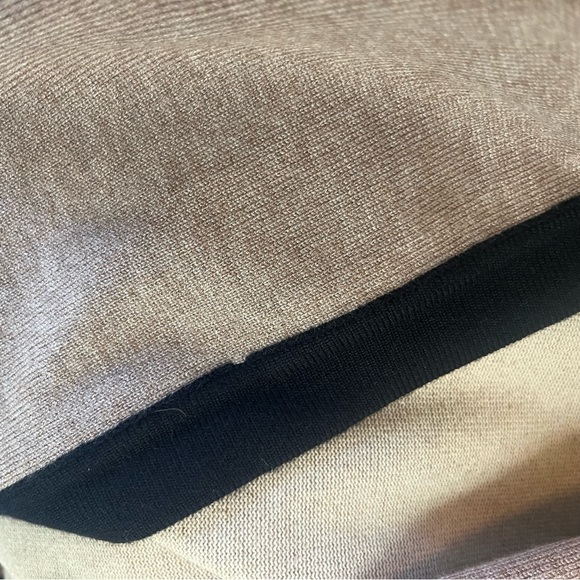 LUSH long open cardigan jacket-color block tan & blk-woman’s Medium - Picture 11 of 13